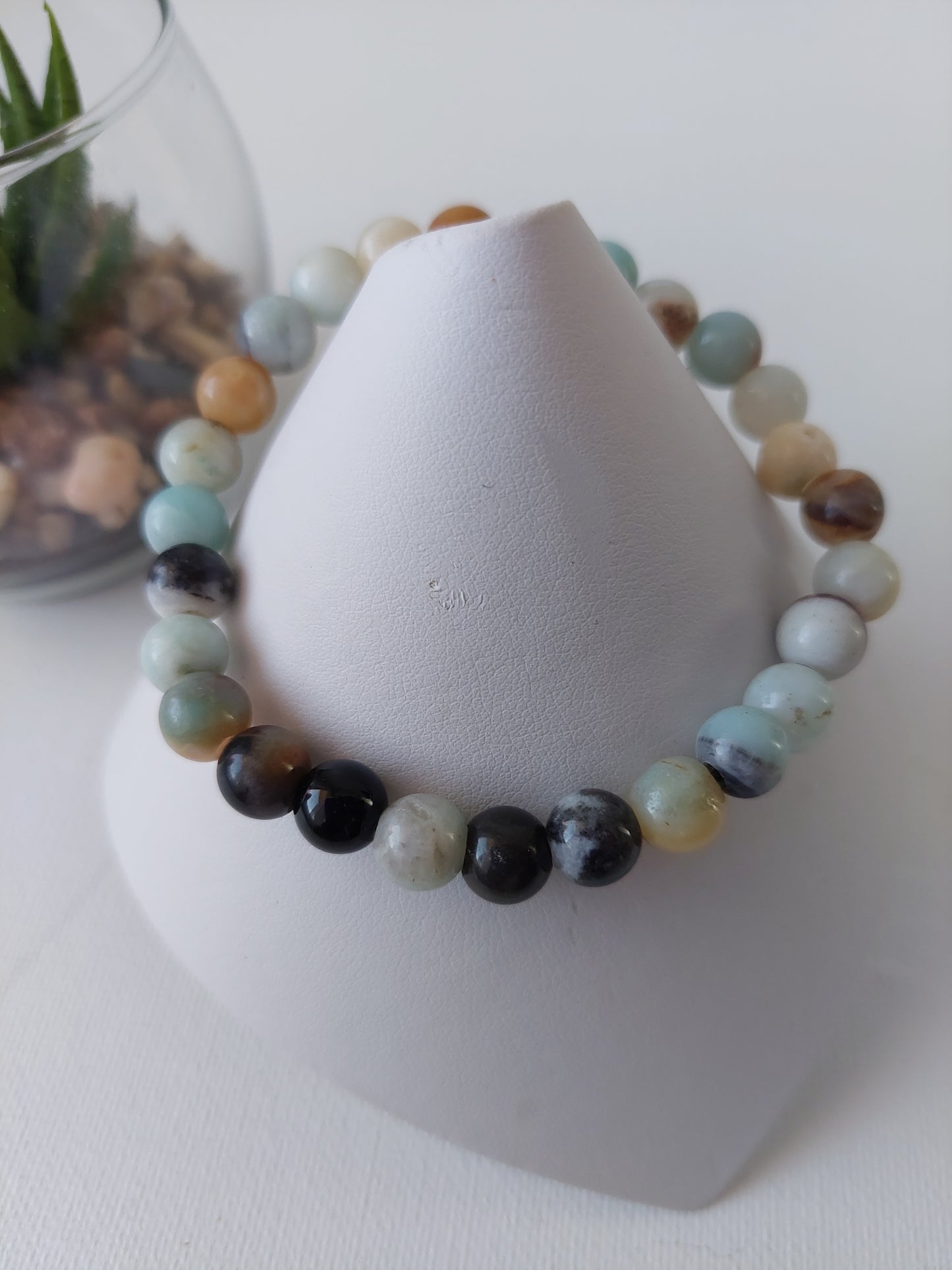 Men's Elastic Amazonite Bracelet (8mm)