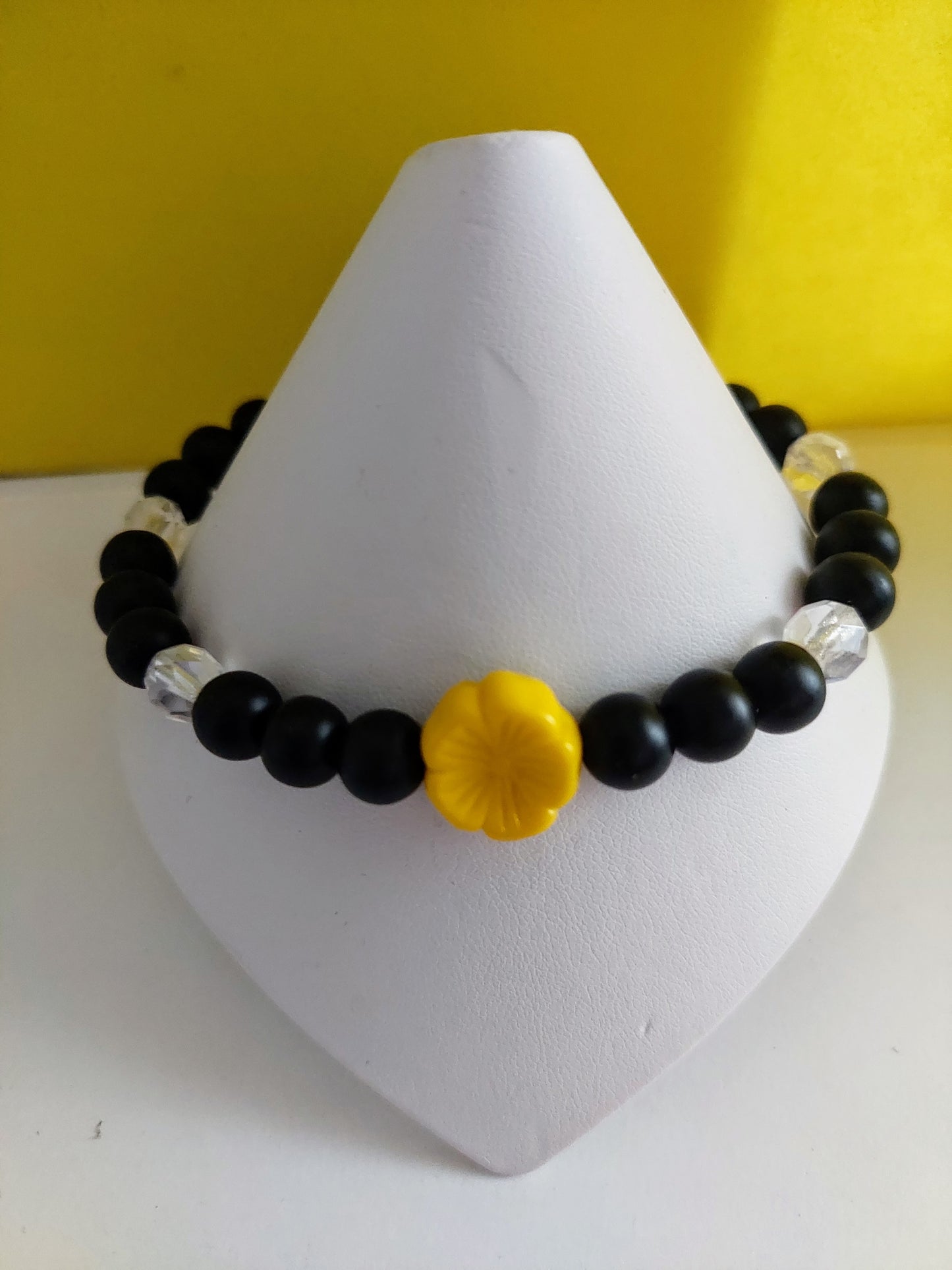Onyx Stretch Bead Anklet (8mm)
