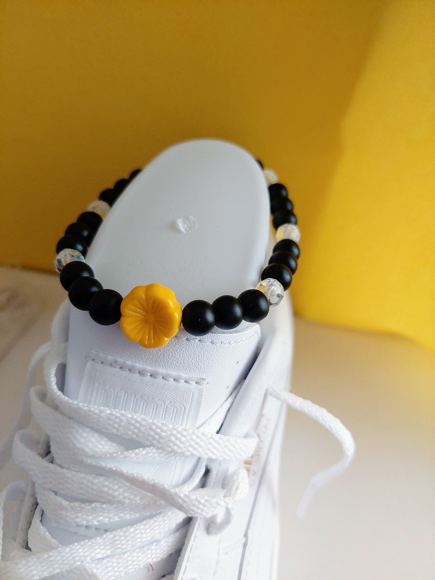 Onyx Stretch Bead Anklet (8mm)