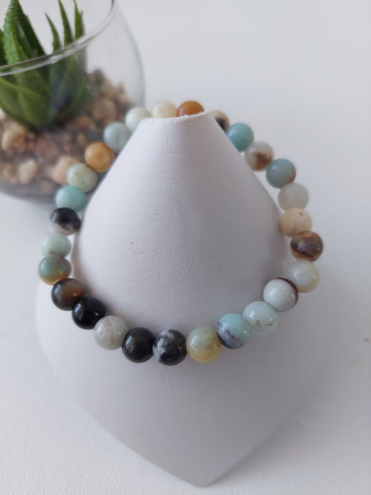 Men's Elastic Amazonite Bracelet (8mm)